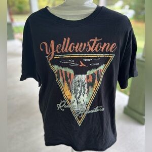 Vintage Yellowstone National Park graphic T-shirt. Awake-Classic Black Tee